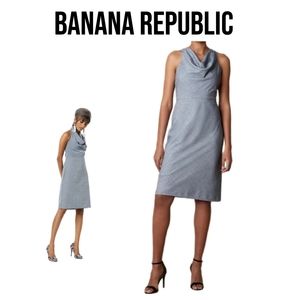 BANANA REPUBLIC COWL NECK MIDI SHEATH DRESS SIZE 12 BNWT